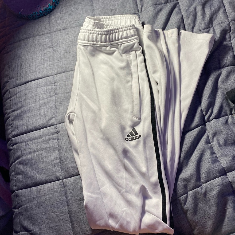 White Adidas pants